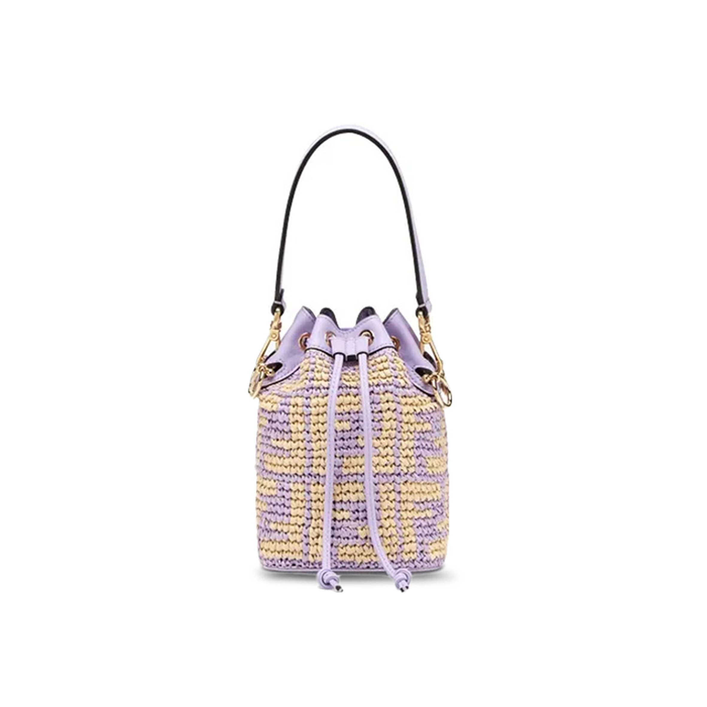 FENDI MINI MON TRESOR LOGO BUCKET BAG ANEMONE PURPLE 8BS010AD6JF1C6U (18*12*10cm)